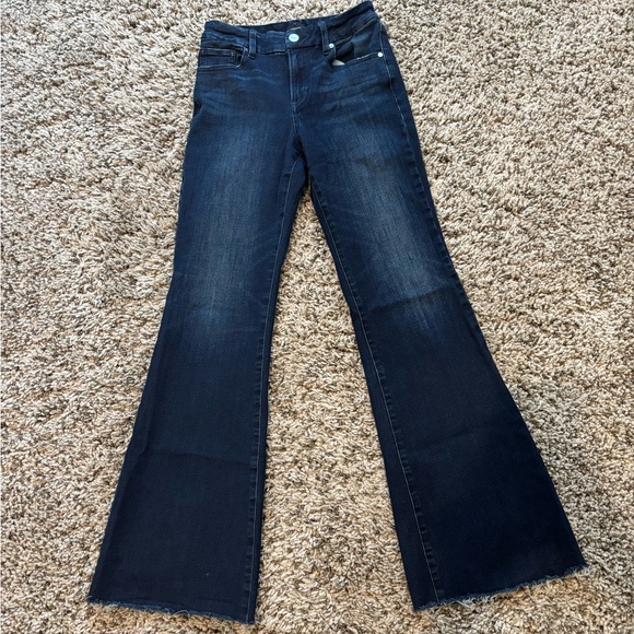 Express ‘70s Flare Dark Denim Mid Rise Jeans Size 0/2/4 Regular - Picture 1 of 6